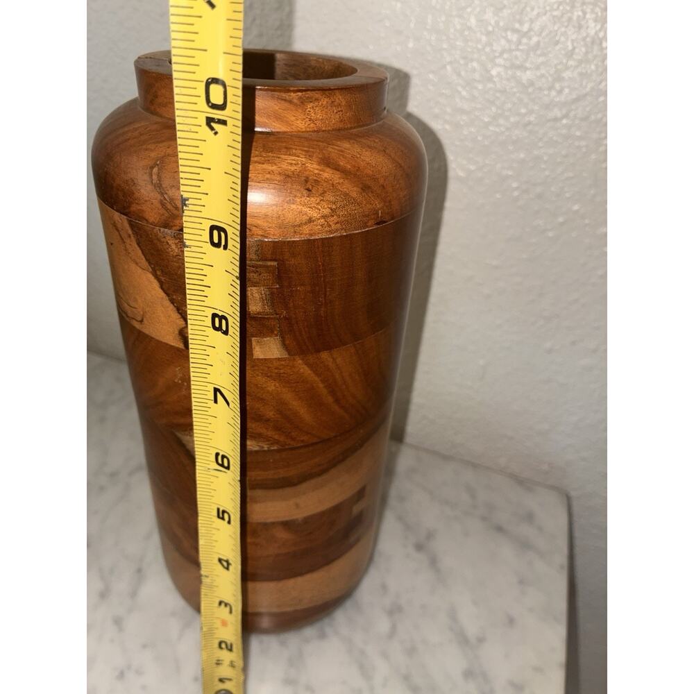 West Elm Segmented Acacia Wood Vase - Picture 8 of 9